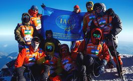 FLAG OF IAC ON THE "ROOF OF EUROPE"